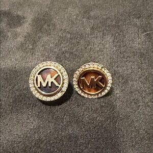 Michael Kors Gold and Brown Stud Earrings